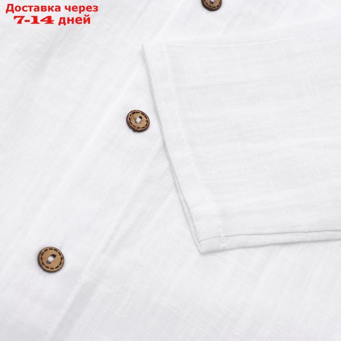 Рубашка для мальчика KAFTAN Linen, р.30 (98-104 см) белый - фото 3 - id-p223643976