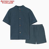 Комплект для мальчика (рубашка, шорты) MINAKU, цвет синий, рост 110 см