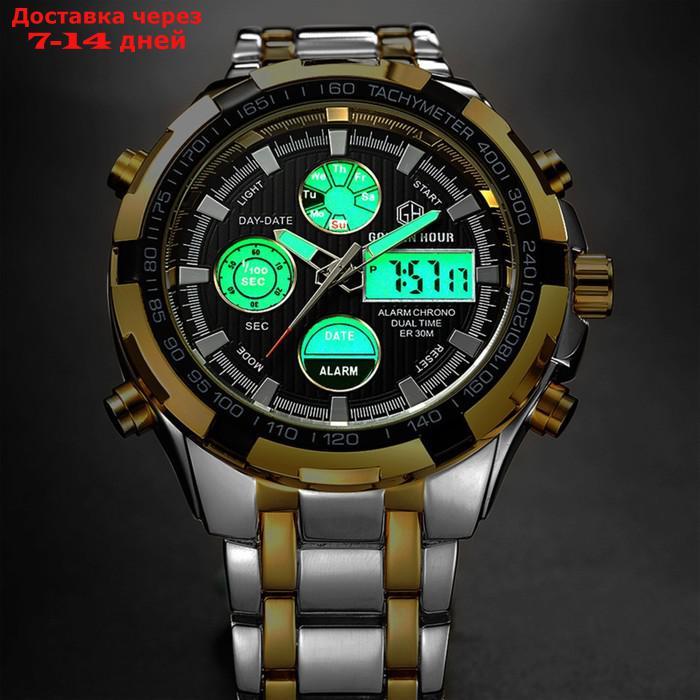 Часы наручные электронные, d-3.7 см, с будильником, календарем, подсветкой, 1 АТМ - фото 2 - id-p223643034