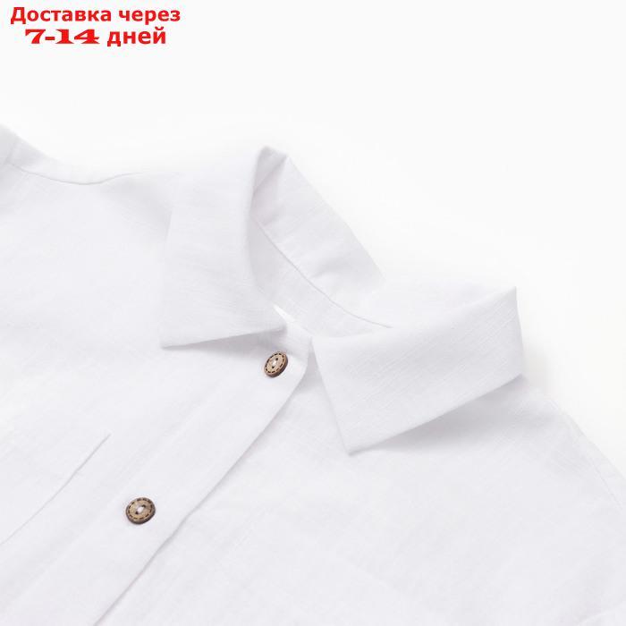Рубашка для девочки KAFTAN Linen, р.28 (86-92см) белый - фото 2 - id-p223644032