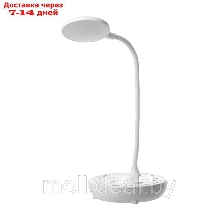 Настольная лампа "Универсал" LED 5Вт 3000К 2 розетки 2хUSB2.0 белый 13х13х37см - фото 5 - id-p223664642