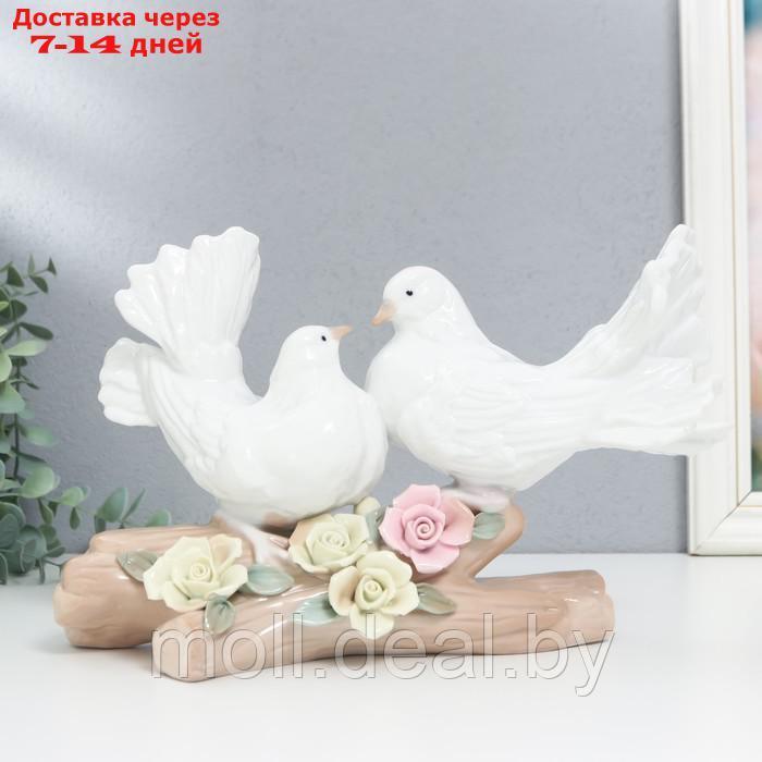 Сувенир керамика "Два голубя на ветке с цветами" 28 см - фото 1 - id-p223648848