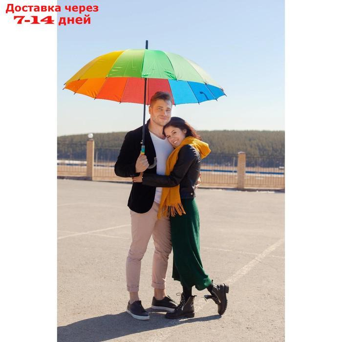 Зонт - трость механический "Радуга", 16 спиц, R = 59 см, разноцветный - фото 7 - id-p223663924