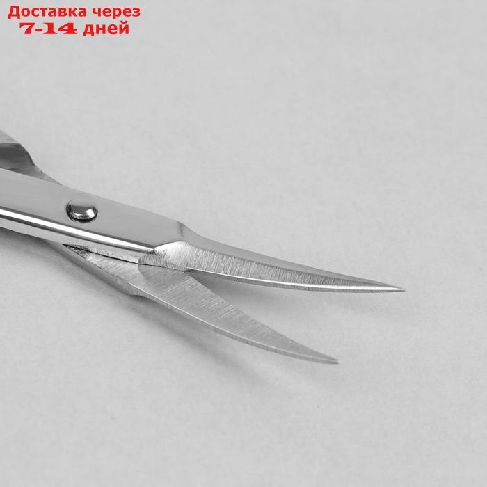 Ножницы маникюрные, загнутые, зауженные, 9,5 см, цвет серебристый, В-119-S-SH - фото 2 - id-p223667736