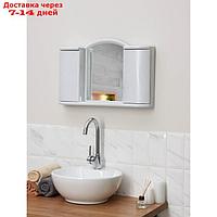 Шкафчик зеркальный для ванной комнаты "Арго", цвет белый мрамор
