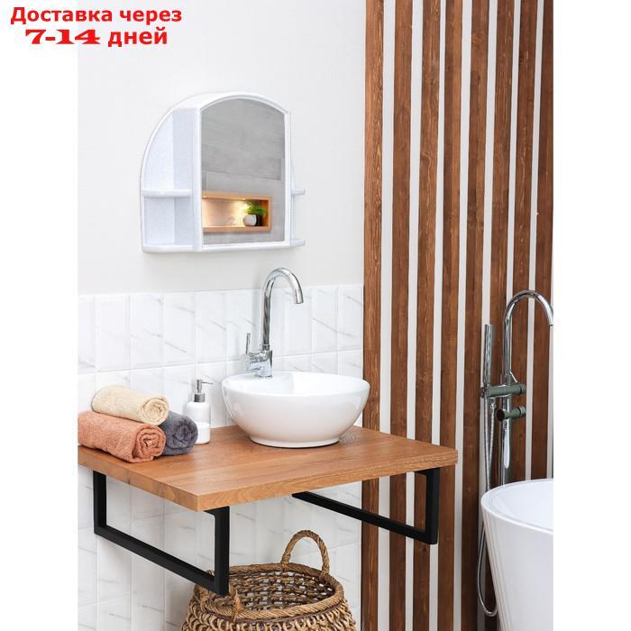 Шкафчик для ванной комнаты c зеркалом "Орион", цвет белый мрамор - фото 1 - id-p223664044