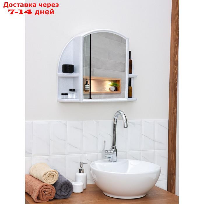 Шкафчик для ванной комнаты c зеркалом "Орион", цвет белый мрамор - фото 2 - id-p223664044