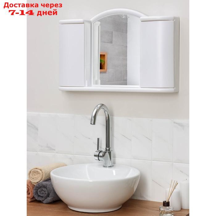 Шкафчик зеркальный для ванной комнаты "Арго", цвет снежно-белый - фото 4 - id-p223664097