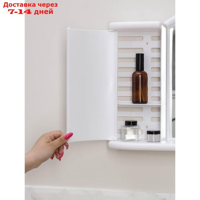 Шкафчик зеркальный для ванной комнаты "Арго", цвет снежно-белый - фото 10 - id-p223664097