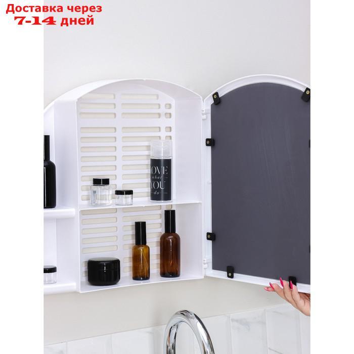 Шкафчик для ванной комнаты с зеркалом "Орион", цвет снежно-белый - фото 9 - id-p223664098