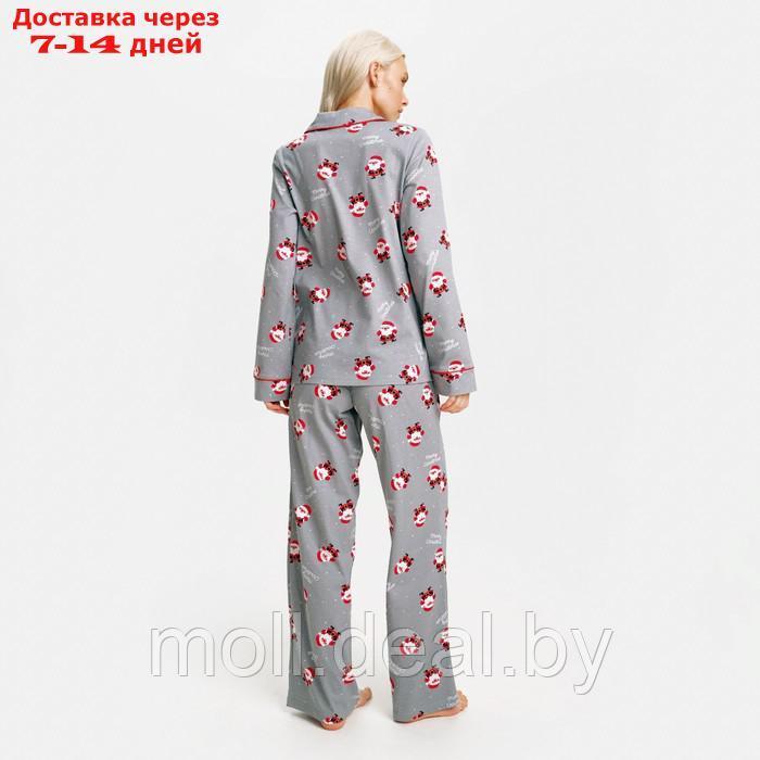 Пижама новогодняя женская (рубашка и брюки) KAFTAN "Дед мороз", размер 44-46 - фото 4 - id-p223648961