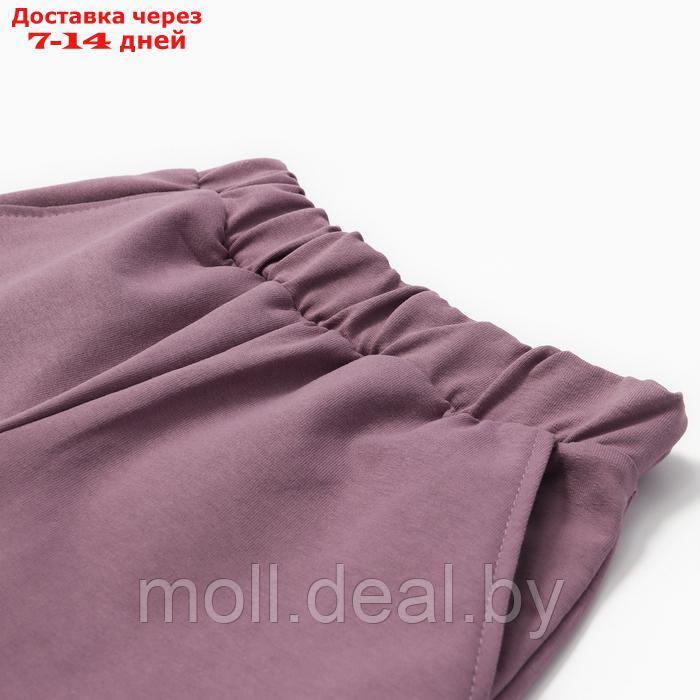 Костюм для девочки (футболка, шорты) MINAKU цвет бежевый/ пыльно-сиреневый, рост 140 см - фото 5 - id-p223665032