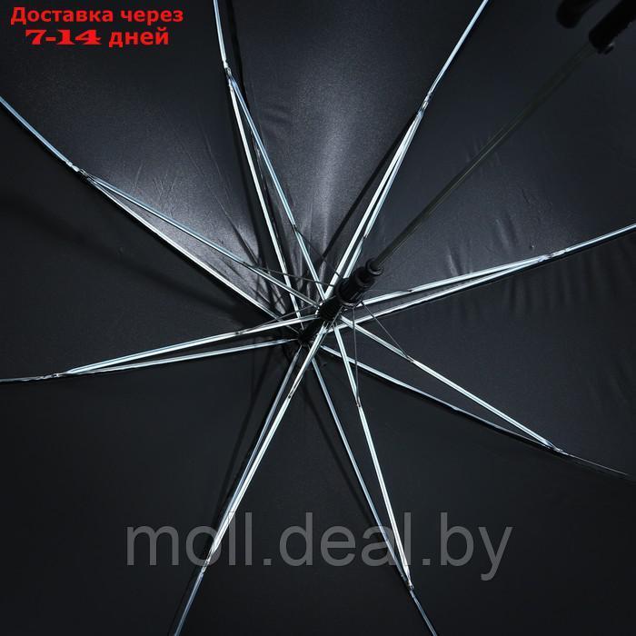 Зонт-трость NO RAIN - NO FLOWERS, 8 спиц, d = 90 см, цвет чёрный - фото 3 - id-p223665291