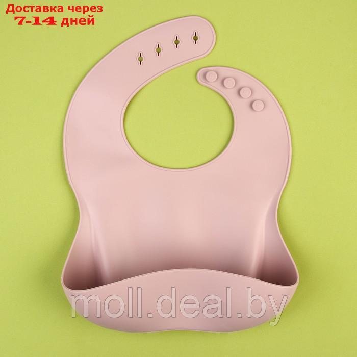 Набор для кормления: нагрудник, миска на присоске, ложка, цвет розовый - фото 4 - id-p223665328