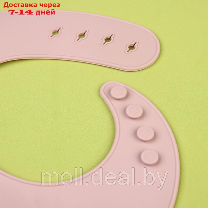 Набор для кормления: нагрудник, миска на присоске, ложка, цвет розовый - фото 5 - id-p223665328