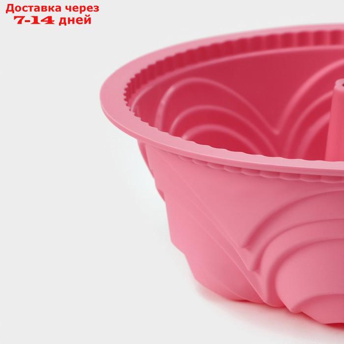 Форма для выпечки "Немецкий кекс. Торжество" 22.5х8 см (внутр.диаметр 20см), цвет розовый - фото 5 - id-p223645137