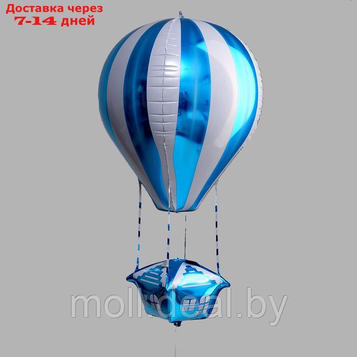 Шар фольгированный 35" "Воздушный шар", фигура, цвет синий - фото 1 - id-p223665422