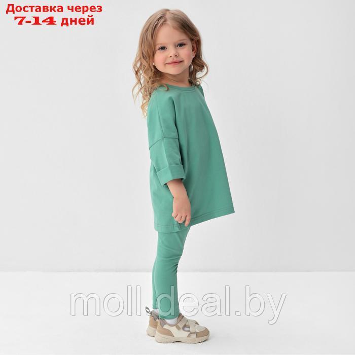 Костюм для девочки (футболка, лосины) MINAKU цвет оливковый, рост 122 см - фото 5 - id-p223665577