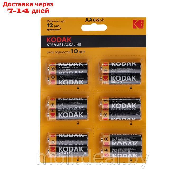 Батарейка алкалиновая Kodak Xtralife, AA, LR6-12BL, 1.5В, блистер, 12 шт. - фото 1 - id-p223650947