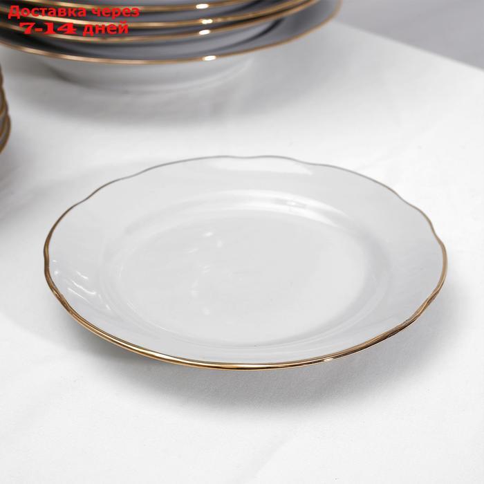 Набор тарелок, 24 шт, отводка золотом - фото 2 - id-p223664359