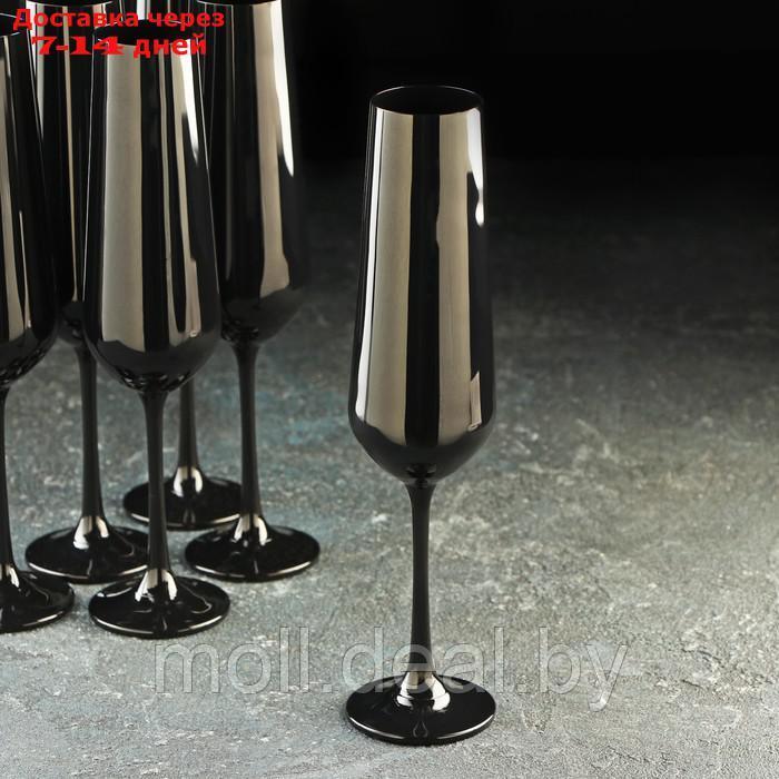Набор бокалов для шампанского 200 мл "Сандра"черный, 6 шт - фото 2 - id-p223650954