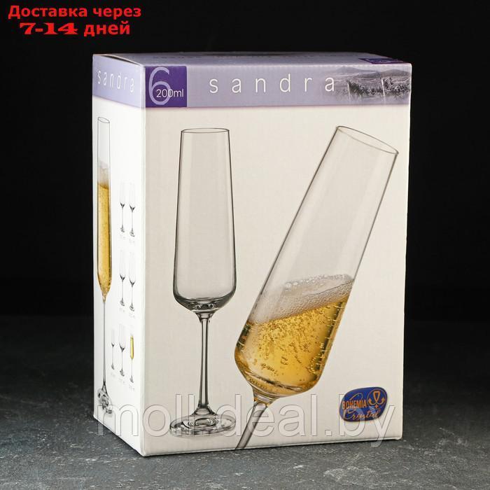 Набор бокалов для шампанского 200 мл "Сандра"черный, 6 шт - фото 3 - id-p223650954