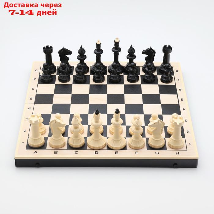 Шахматы гроссмейстерские с шашками, 40х40 см, набор 2в1 "Айвенго" король h=10 см - фото 2 - id-p223644244