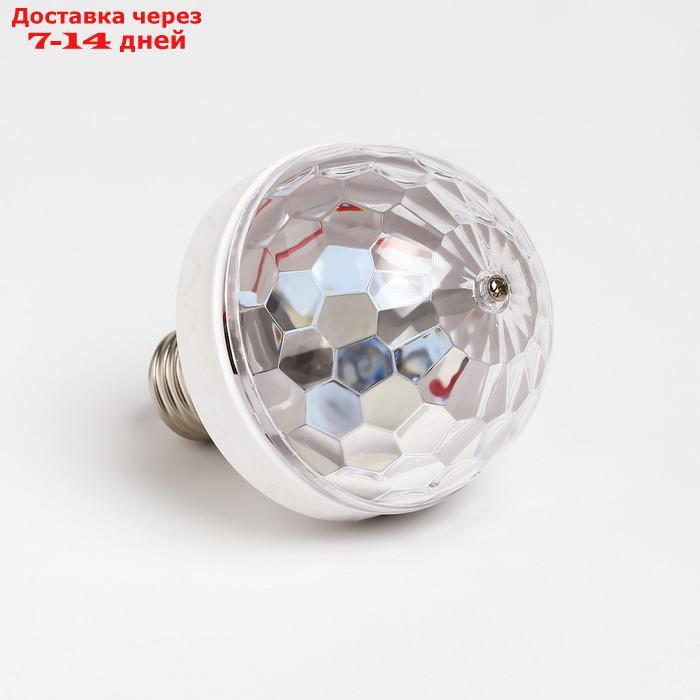 Лампа Диско шар, d=8.5 см, 220V, вращение, цоколь Е27, МУЛЬТИ - фото 3 - id-p223668416