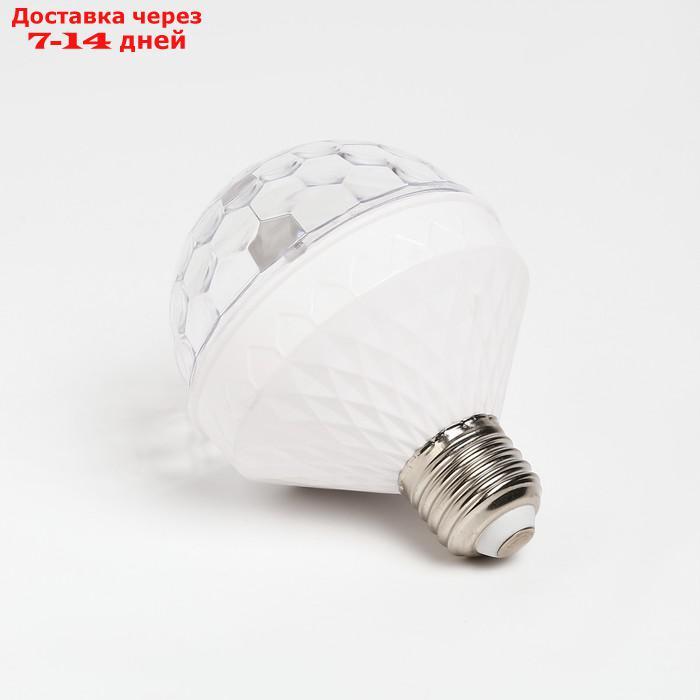 Лампа Диско шар, d=8.5 см, 220V, вращение, цоколь Е27, МУЛЬТИ - фото 4 - id-p223668416