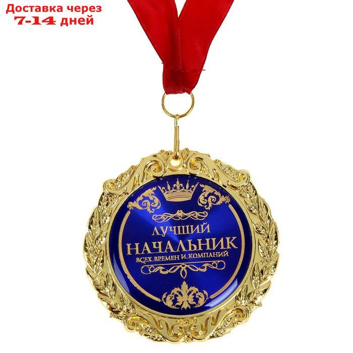 Медаль в бархатной коробке "Лучший начальник", d=7 см, 8,9 х 8,9 х 3,8 см - фото 2 - id-p223668430