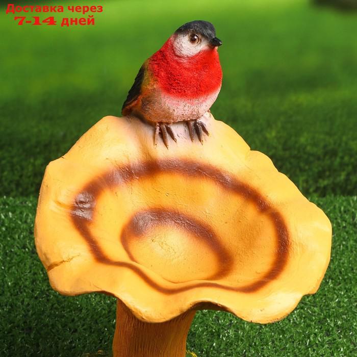 Садовая фигура "Гриб рыжик с птичкой" 20*22*32 см - фото 5 - id-p223665178