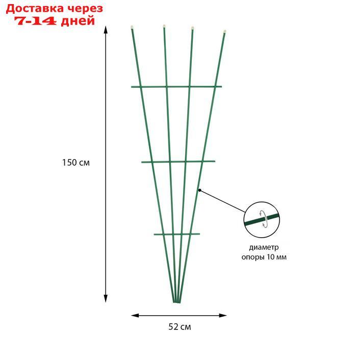 Шпалера веерная, 150 × 52 × 1 см, металл, зелёная - фото 1 - id-p223665188