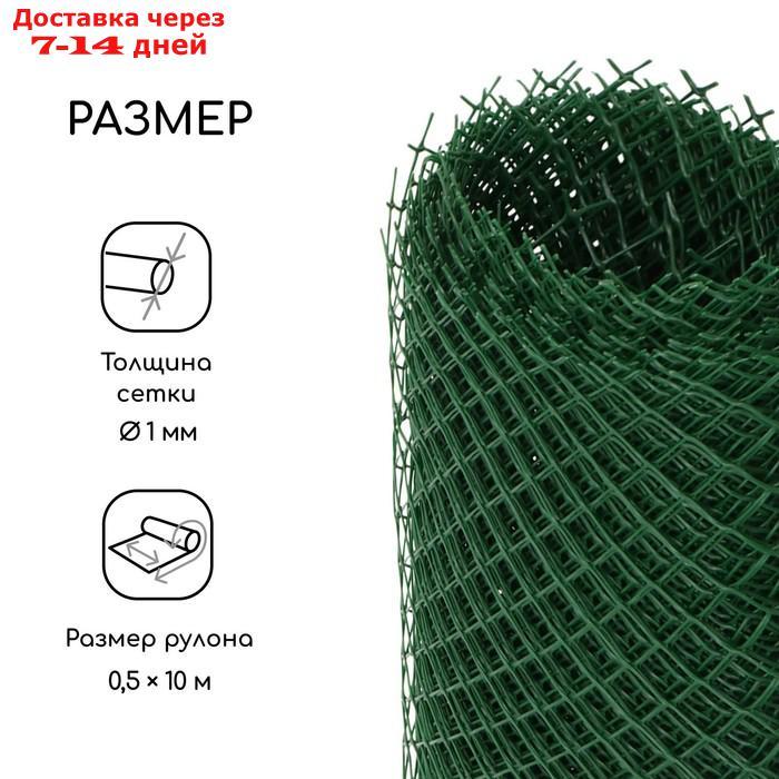 Сетка садовая, 0.5 × 10 м, ячейка 1.5 × 1.5 см, зелёная, Greengo - фото 2 - id-p223665197
