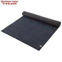 Тренировочный коврик (мат) для горячей йоги Adidas, цвет черный