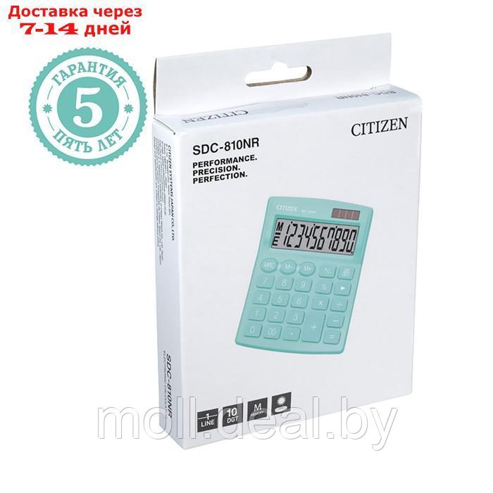 Калькулятор настольный Citizen 10 разрядный, 127 х 105 х 21 мм, 2-е питание, бирюзовый - фото 2 - id-p223660296