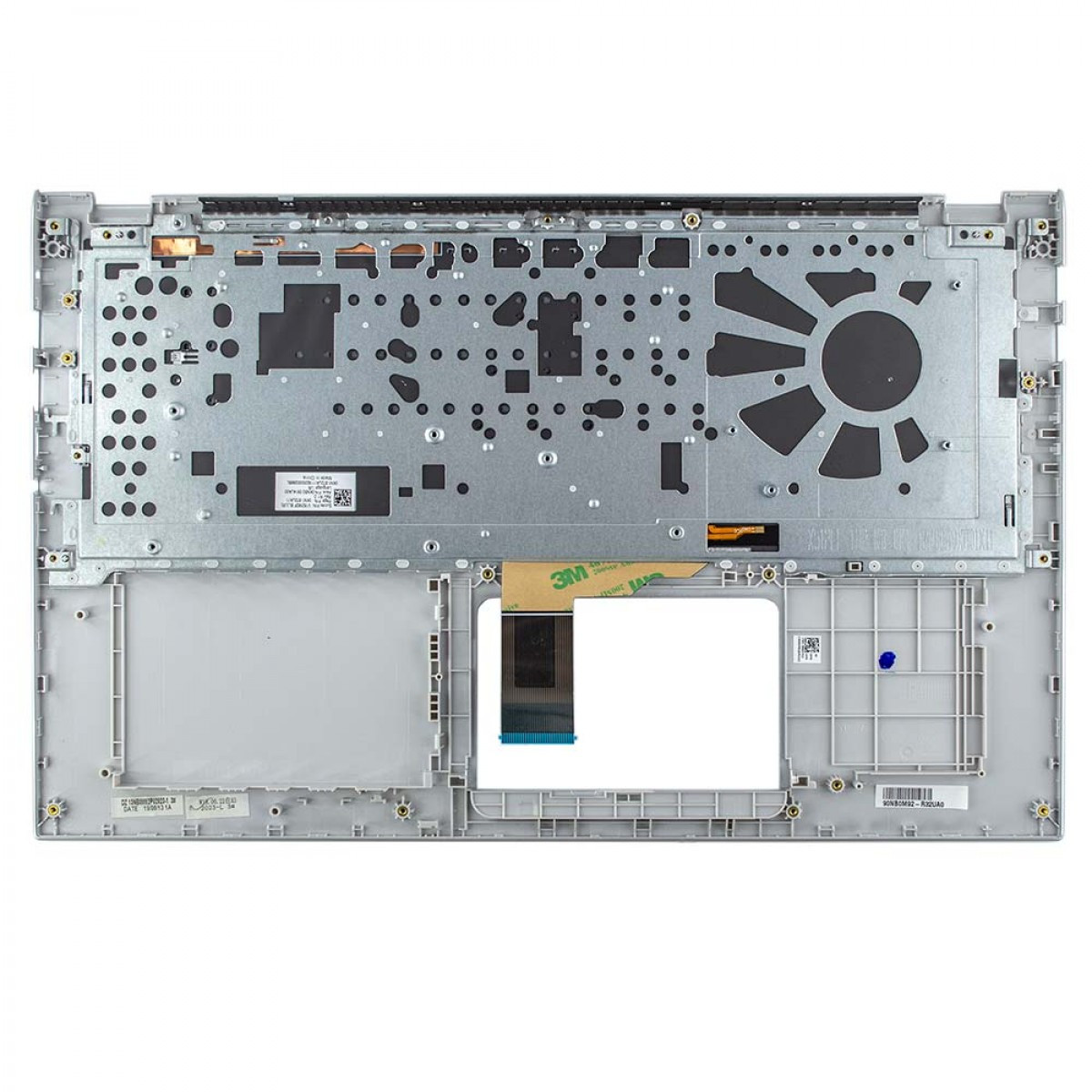 Верхняя часть корпуса (Palmrest) Asus VivoBook X512, с клавиатурой, с подсветкой, серебристый, RU - фото 2 - id-p220472040