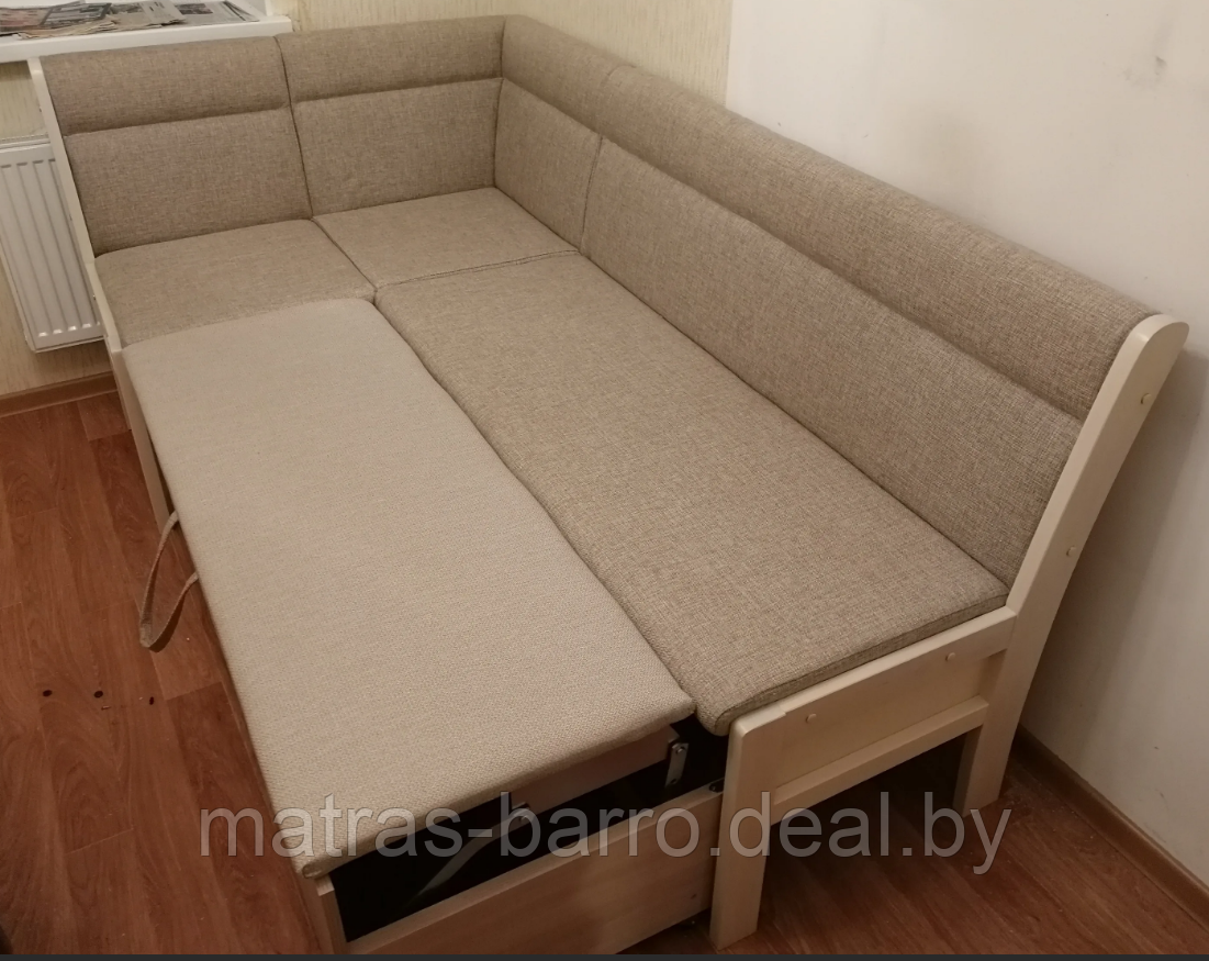 Кухонный угловой диван Этюд со спальным местом модерн эскада\натуральный - фото 2 - id-p223770337