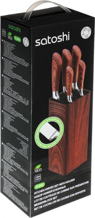 SATOSHI Роше Набор ножей кухонных 6пр, подставка с полипропиленовыми разделителями 803-350 803-350 - фото 9 - id-p223770885