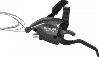 SHIMANO Шифтер/ручка тормоза SHIMANO ST-EF51-AL2A,левая,3-пер.,трос 1750мм, для V-brake,черная VZ236019