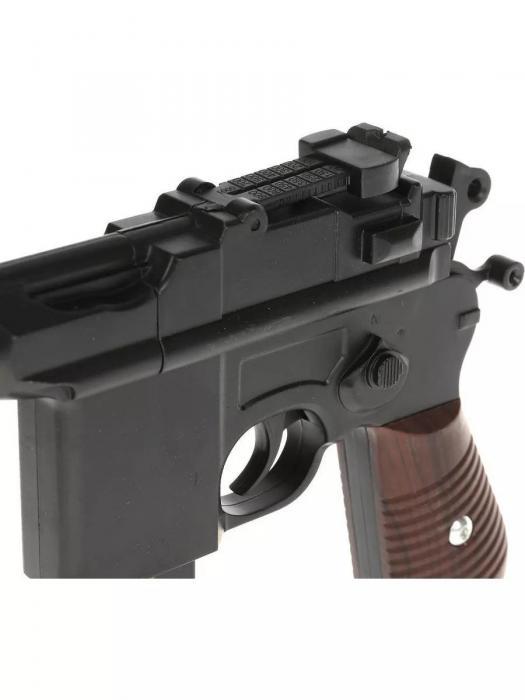 Игрушечный пистолет с пульками пневматический стреляющий железный детский Mauser c96 игрушка для мальчиков - фото 7 - id-p223771174