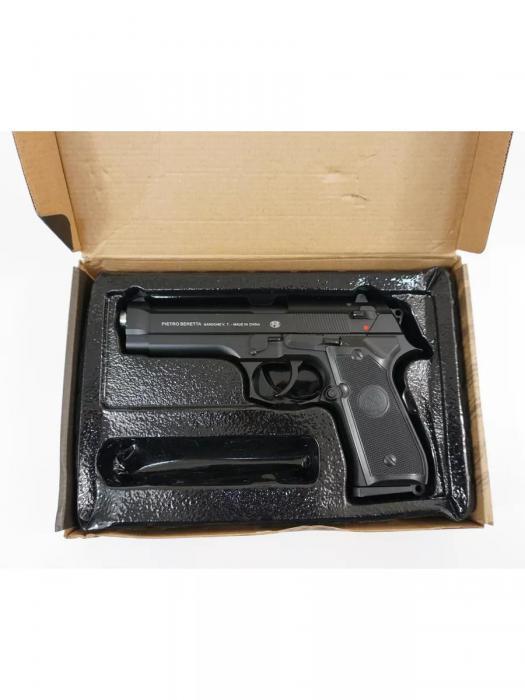 Игрушечный пистолет с пульками пневматический стреляющий железный детский Беретта 92 игрушка для мальчиков - фото 10 - id-p223771175