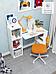 Письменный стол для школьника ребенка мебель с полками детский учебный белый современный со стеллажом из ДСП, фото 3