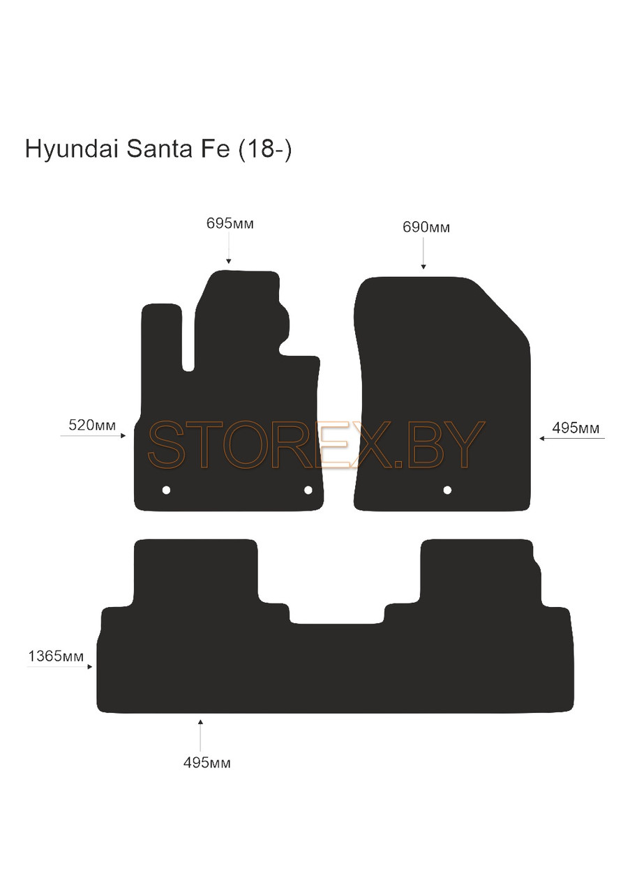 Коврики в салон Hyundai Santa Fe (18-) ворс