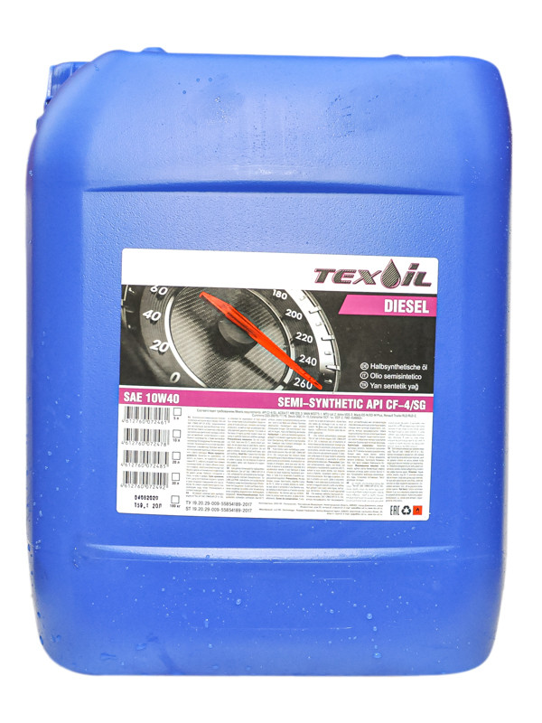 Масло моторное Tex-oil SAE 10w/40 API CF-4/SG, 20л (дизель+бензин, всесезонное) - фото 1 - id-p223786121