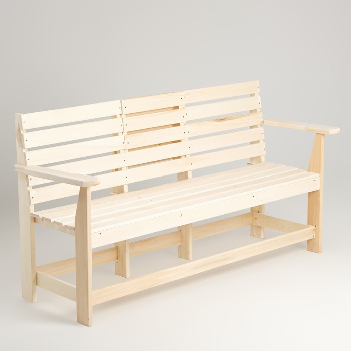 Скамейка, 160×60×90см, из липы, с выдвижным столиком, "Добропаровъ" - фото 2 - id-p223793220