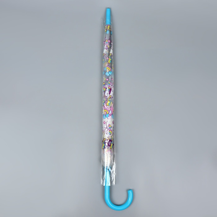 Зонт - трость полуавтоматический «Единороги», 8 спиц, R = 43 см, цвет МИКС - фото 10 - id-p223793165