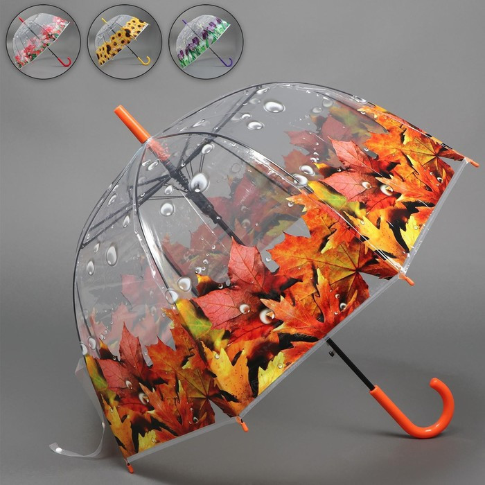 Зонт - трость полуавтоматический «Времена года», 8 спиц, R = 40 см, цвет МИКС - фото 2 - id-p223793168