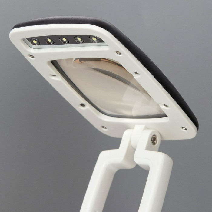 Настольная лампа с лупой 3х "Раскладушка" LED 5Вт 3000К USB бело-черный 9х6,5х25см RISALUX - фото 9 - id-p223793246