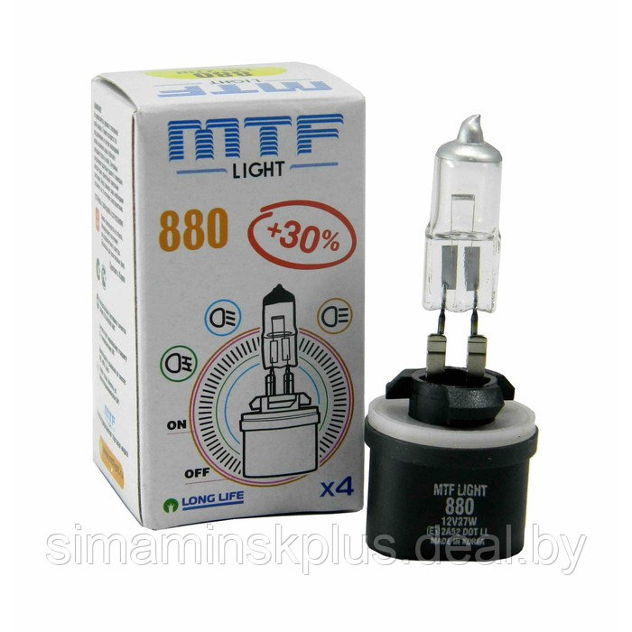 Лампа автомобильная MTF H27 12 В, 880 27 Вт, Standard+30% - фото 2 - id-p223793428
