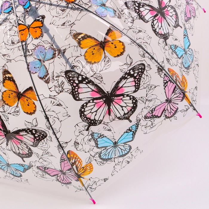 Зонт - трость полуавтоматический «Бабочки», 8 спиц, R = 40 см, рисунок МИКС - фото 6 - id-p223793169
